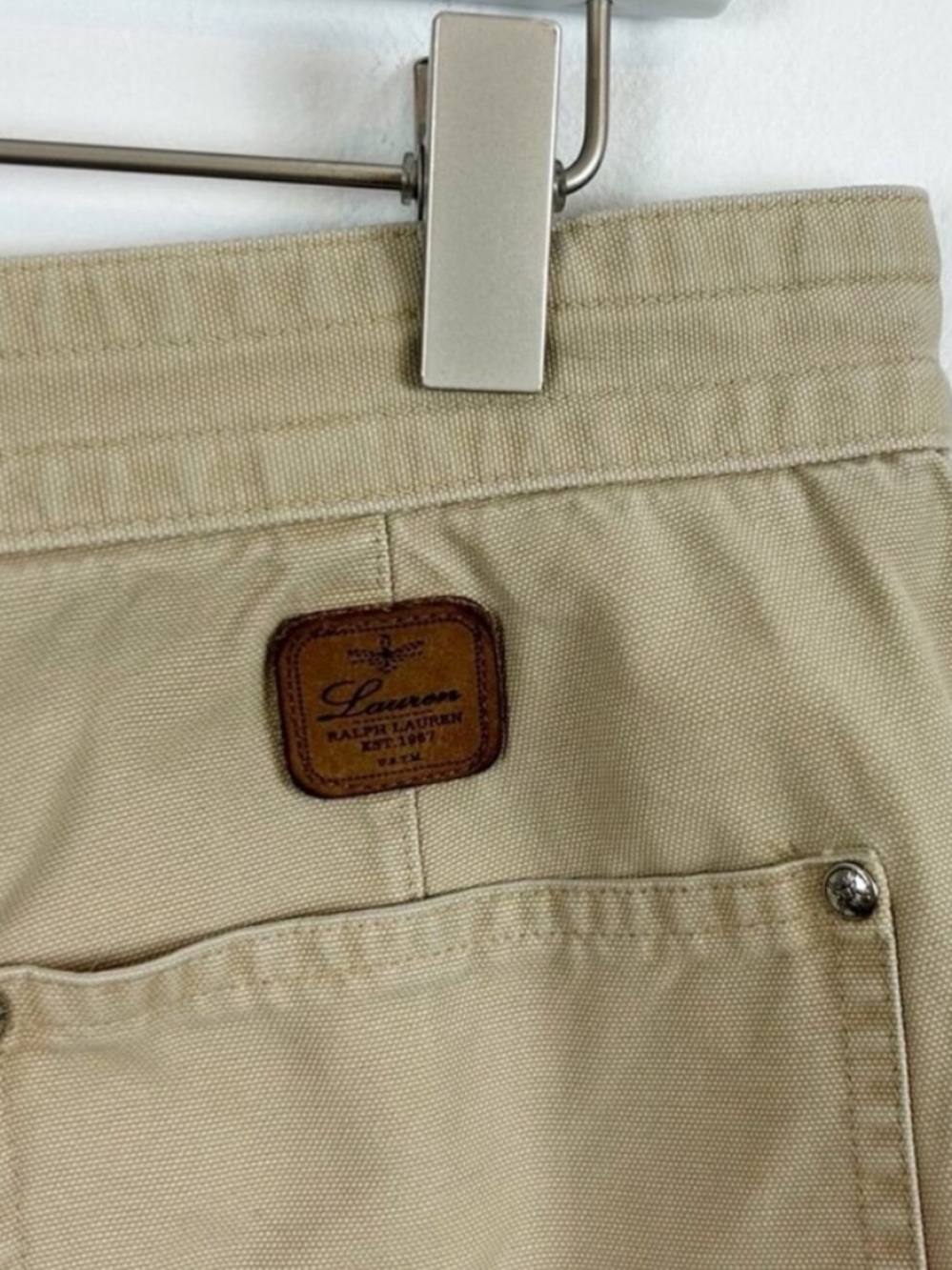 Ralph Lauren Beige Cotton Bermuda Shorts SIze 10 VTG 100% Cotton - Picture 7 of 8